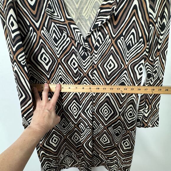 Diane Von Furstenberg Black and White Geometric Midi Dress - Picture 7 of 11